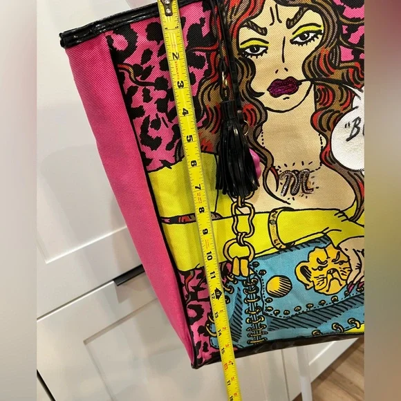 Betsey Johnson “Bulldog Bag (Arf-Arf)” Comic Pop Art Tote Custom Refreshed - Picture 9 of 16